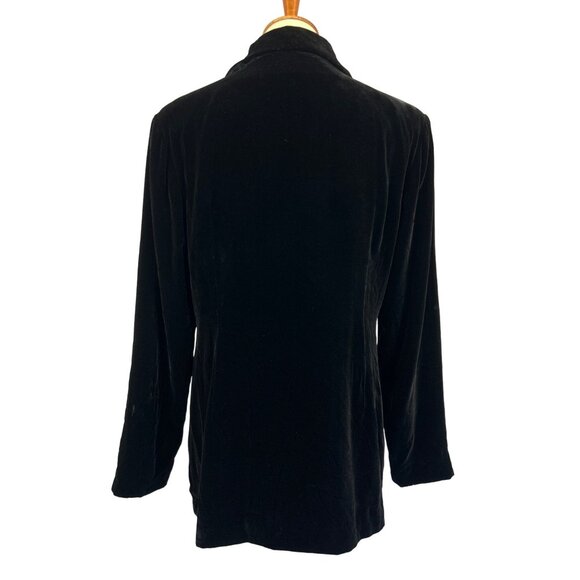 Annie Alexander Fitted Blazer Women's 16 Black Velvet 1990s - Picture 3 of 11